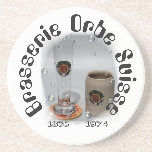 Verre En Grès Brasserie Orbe Suisse dessous de bière (Devant)