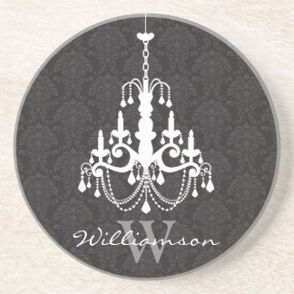 Verre En Grès Chandelier Damask Classy Monogramme Dessous de ver