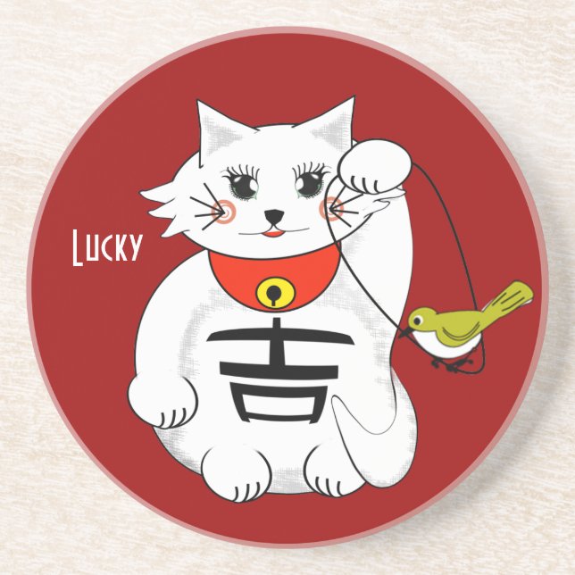 Verre En Grès Chat Lucky - Maneki Neko - Beckoning... Dessous de (Devant)