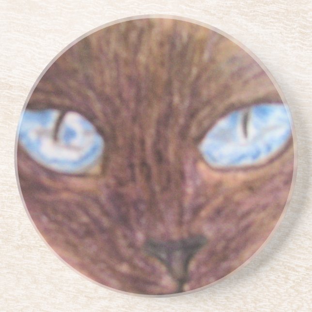 Verre En Grès Dessous de verre, chat siamois (Devant)
