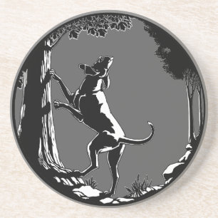 Verre En Grès Hound Dog Art Drink Coasters Chasse Dessous de ver