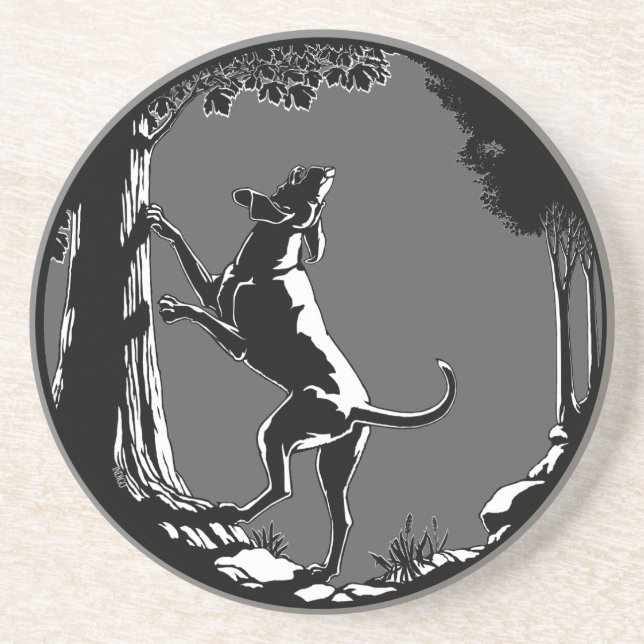 Verre En Grès Hound Dog Art Drink Coasters Chasse Dessous de ver (Devant)