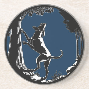 Verre En Grès Hound Dog Art Drink Coasters Chasse Dessous de ver