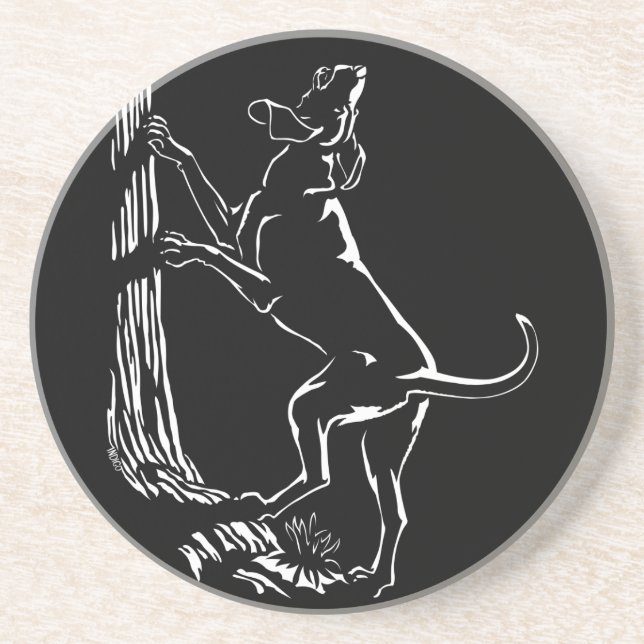 Verre En Grès Hound Dog Art Drink Coasters Chasse Dessous de ver (Devant)