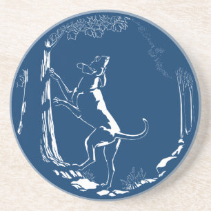 Verre En Grès Hound Dog Art Drink Coasters Chasse Dessous de ver