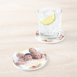 Verre En Grès Joyeux cadeau de Noël Famille Photo Dessous de ver