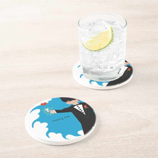 Verre En Grès Marry Me Tuxedo Big Diamond Damask Edge Dessous de (Côté)