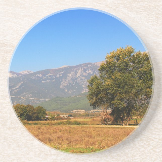 Verre En Grès Pays de Grèce du Nord Pittoresque, Dessous de verr (Devant)