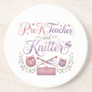 Verre En Grès Professeur de maternelle et tricoteuse dessous de