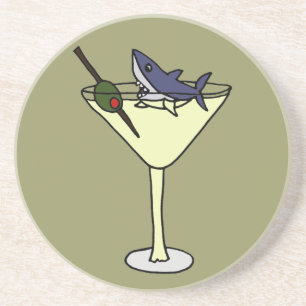 Verre En Grès Requin drôle mangeant de l'olive dans des dessous