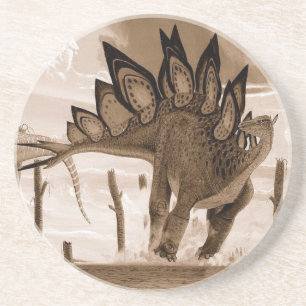 Verre En Grès Sépia Gregory Paul de Stegosaurus de dessous de