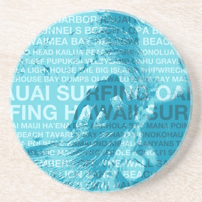 Verre En Grès Surf Hawaii Green Room Hawaiian Stone Dessous de v (Devant)