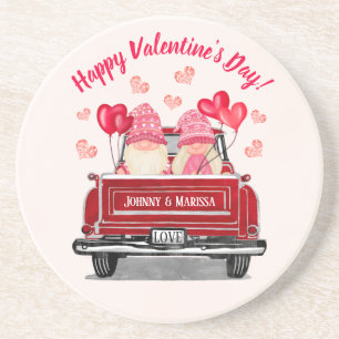 Verre En Grès Valentine Gnome Vintage Camion rouge Dessous de ve