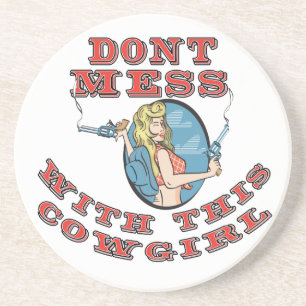 Verre En Grès Western Cowboy Cowgirl Horse Barn Rodeo Dessous de