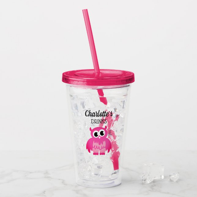 Verre en plastique pour enfant à chou rose girly p (Devant glace)