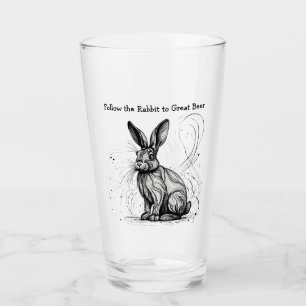 Verre Encre noire noire lapin drôle Customisée