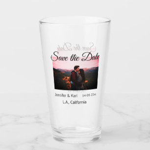 Verre Enregistrer la date ajouter nom du couple place da