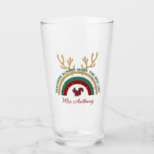 Verre Enseignant de Noël rainbow belle liste
