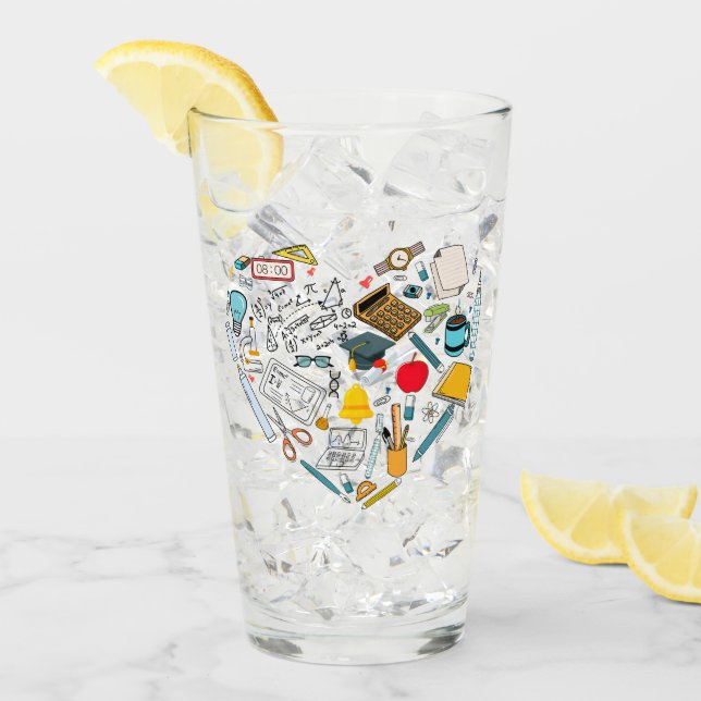 Verre Enseignant Professeur Outil Coeur (Devant glace)