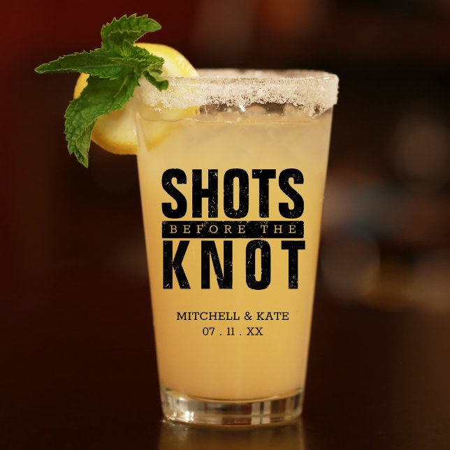 Verre Enterrement de vie de jeune fille Shots Before the (Shots Before the Knot Bachelorette Party Glass)