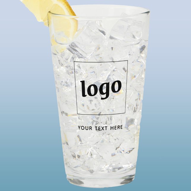 Verre Entreprise de logo et de texte simple (Logo and custom text business promotional drinking glass tumbler)