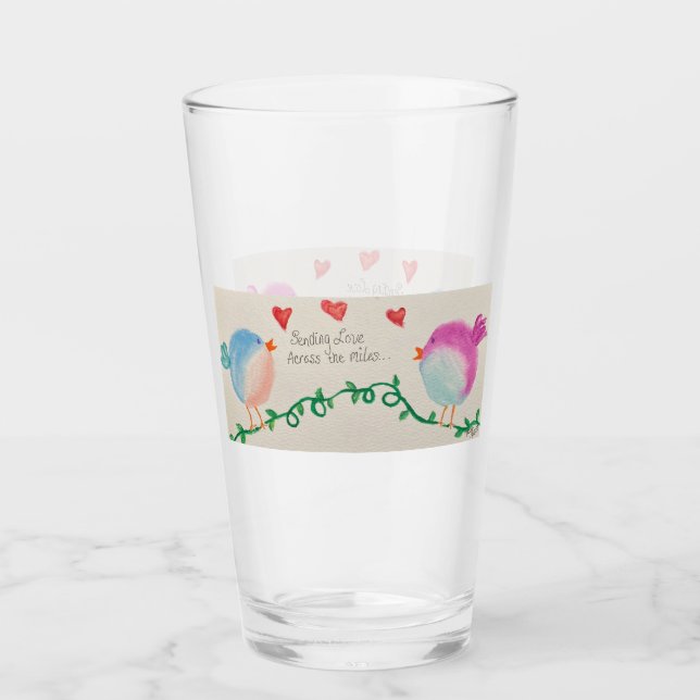 Verre Envoi d'amour à travers les kilomètres (Devant)