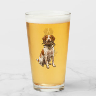 Verre Épagneul Breton avec Bécasse
