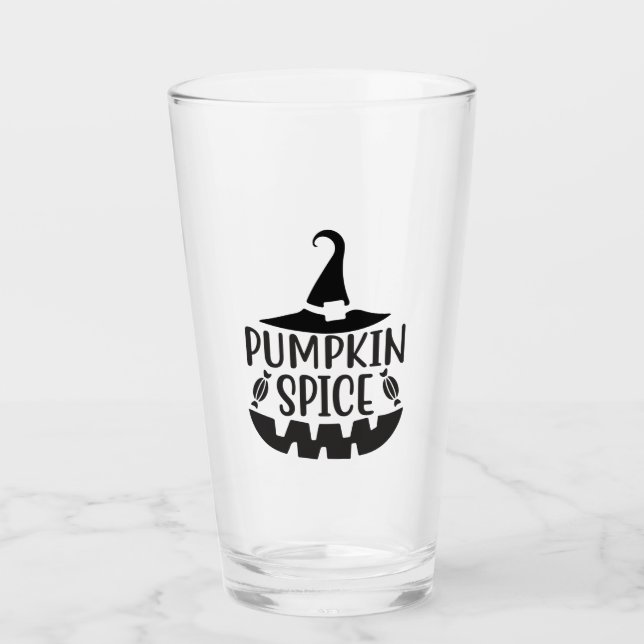 Verre Épice citrouille avec une sorcière Jack-O-Lantern (Devant)