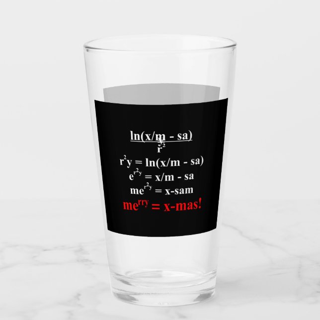 Verre Équation mathématique Joyeux Noël (Devant)