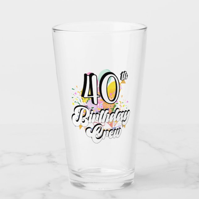 Verre Équipage de 40e anniversaire 40 équipes de fête Bo (Devant)