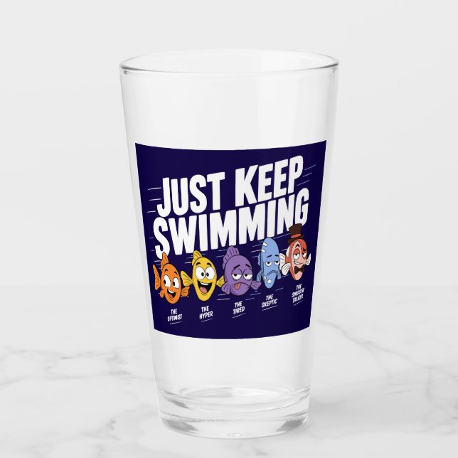 Verre Équipage de poissons Just Keep Swimming (Devant)