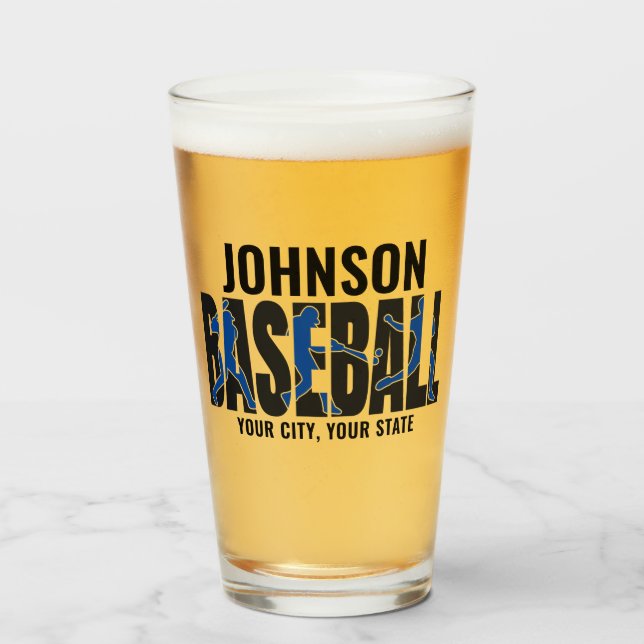 Verre Équipe de baseball AJOUTER NOM Champion Joueur de  (Devant (rempli))