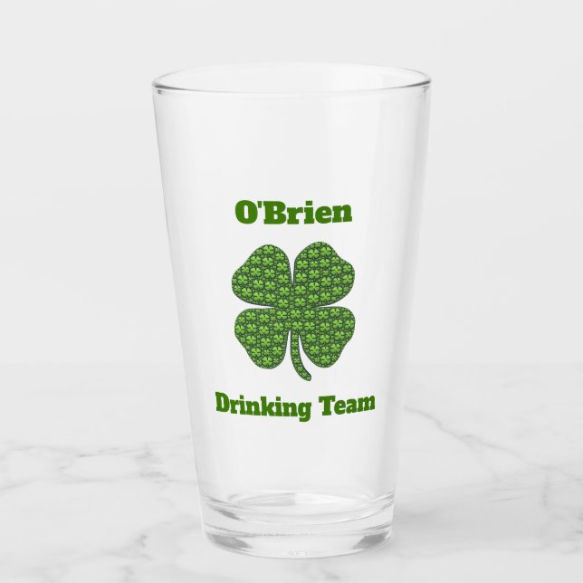 Verre Équipe de boisson irlandaise Clover Shamrock Beer  (Devant)