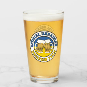 Verre Équipe de boisson ukrainienne Drapeau de l'Ukraine