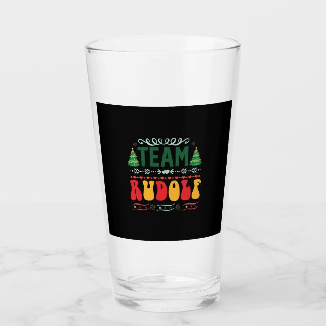 Verre Équipe de cadeaux de Noël Rudolf (Devant)
