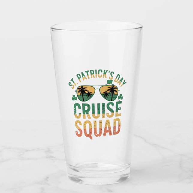 Verre Équipe de croisière de la Saint-Patrick drôle fami (Devant)