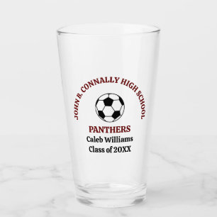 Verre Équipe de football personnalisée du lycée Maroon