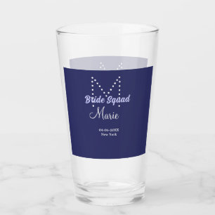 Verre Équipe de mariée ajoutez nom monogramme demoiselle