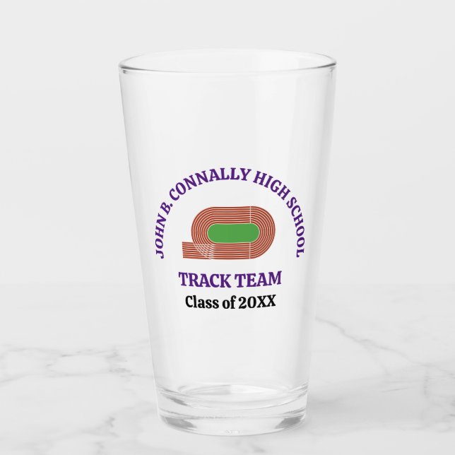 Verre Équipe de piste violette Équipe de course personna (Devant)