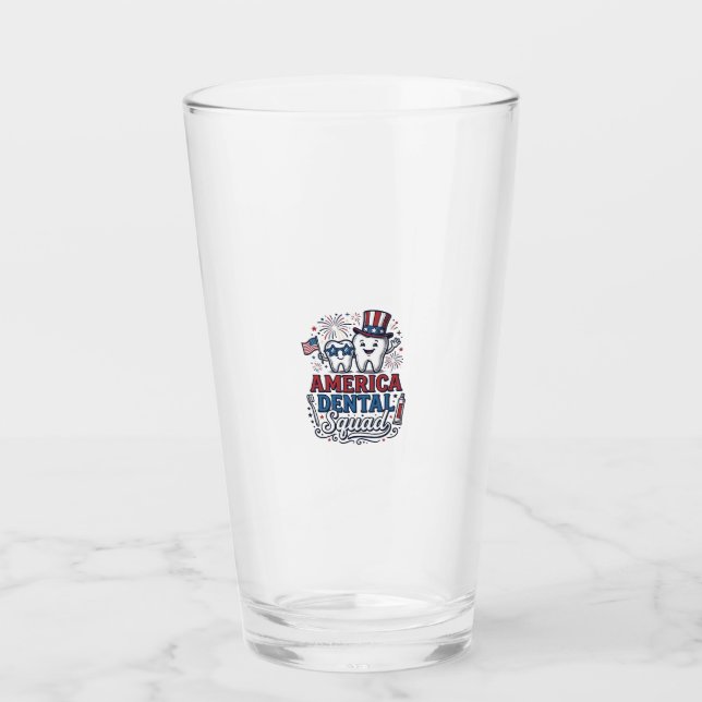 Verre Équipe dentaile américaine dessin vectoriel de den (Devant)