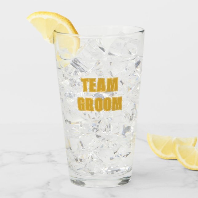 Verre Équipe Jaune Doré Enterrement de Vie de Garçon (Devant glace)