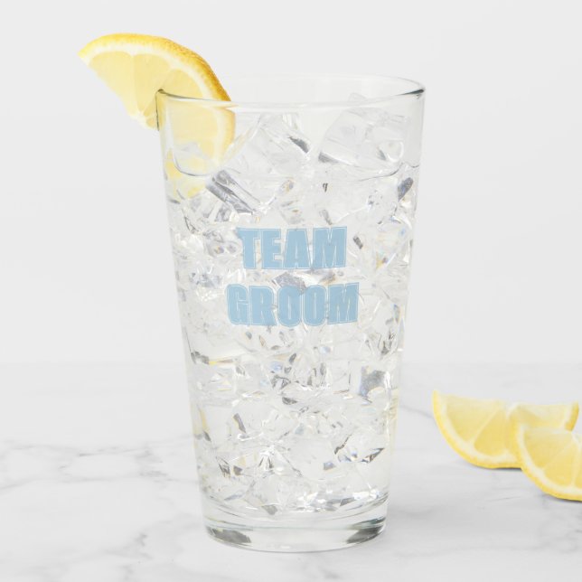 Verre Équipe Marié Bleu Clair Enterrement de Vie de Garç (Devant glace)
