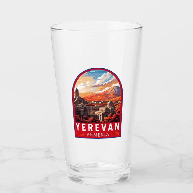 Verre Erevan Arménie Travel Art Vintage (Devant)