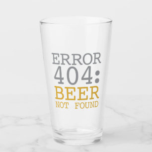 Verre Erreur 404 Bière introuvable