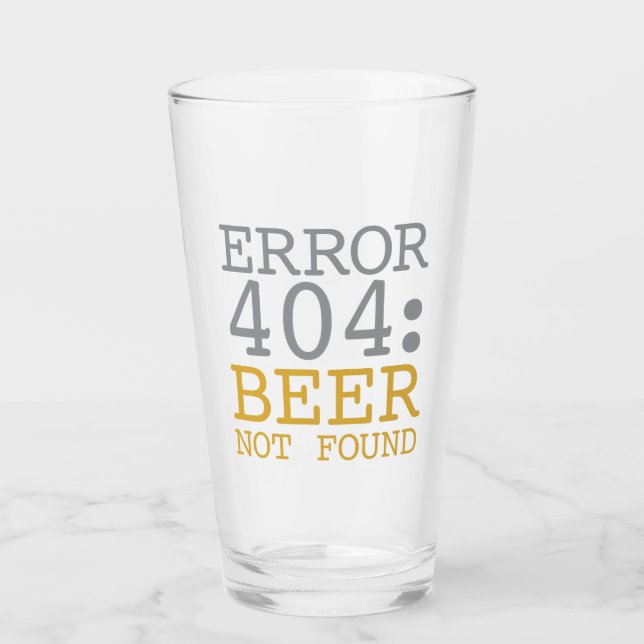 Verre Erreur 404 Bière introuvable (Devant)