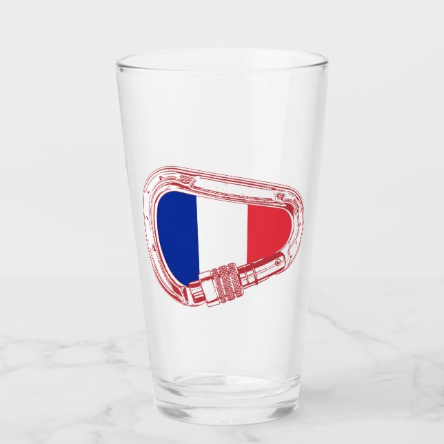Verre Escalade Drapeau France Carabiner (Devant)