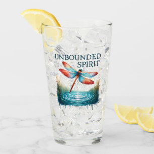 Verre Esprit sans limites - libellule artistique