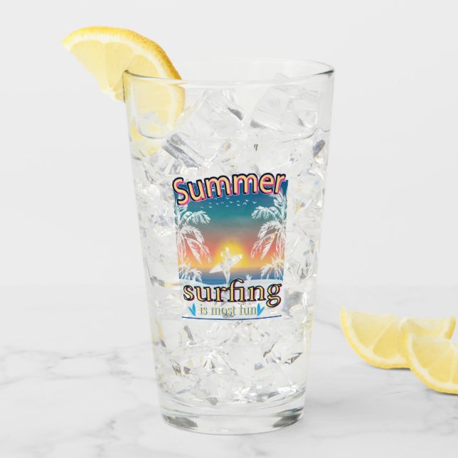 Verre Été - Le Surf Est Le Plus Amusant (Devant glace)