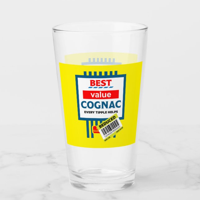 Verre Étiquette de Cognac de Noël drôle (Devant)
