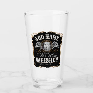 Verre Étiquette de vieux whisky Moonshine Nom de famille